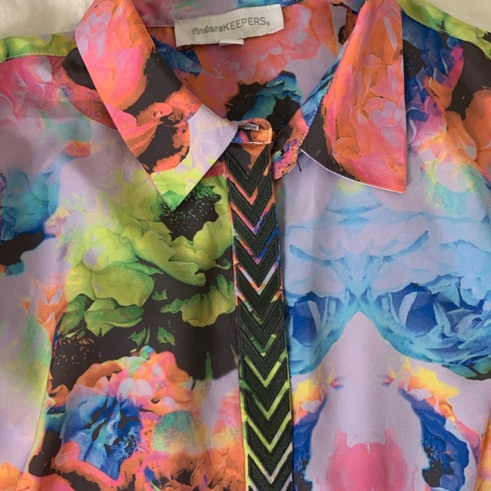 Finders Keepers Electric Rose Button Down Shirt